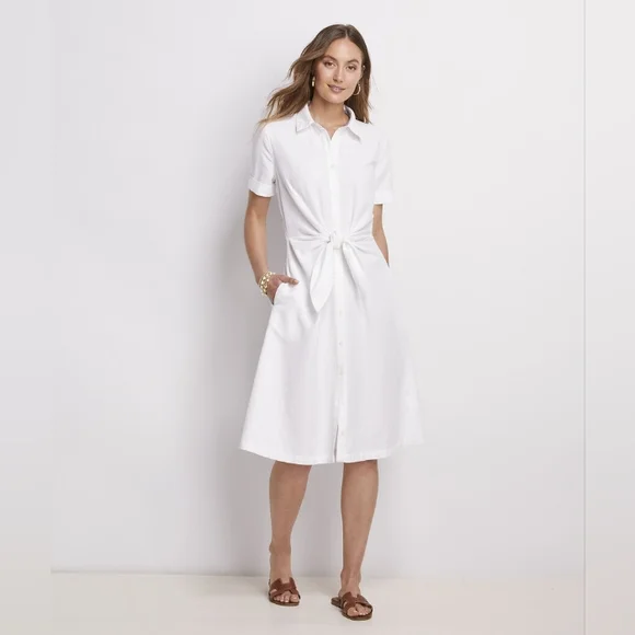 chinese dress ladies Vineyard Vines Womens Westerly Tie-Front Linen Dress – ShopCGX